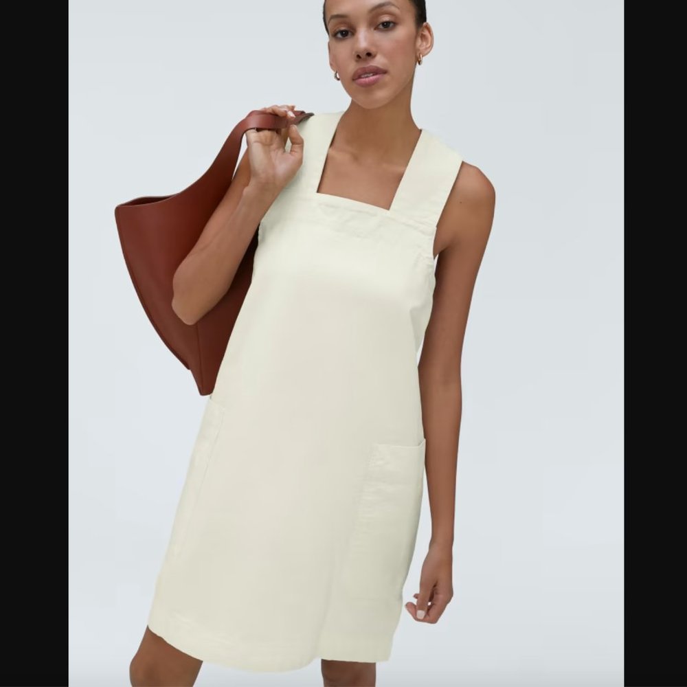 Everlane Cross-Back Apron Mini Dress Canvas Sz. S NWT